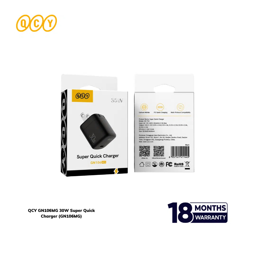 QCY GN106MG 30W GaN Charger